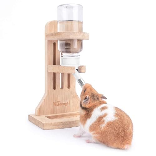 Niteangel Water Bottle with Stand for Syrian Dwarf Hamsters Gerbils Mice Rats Degus Small pet Rodents(White) - Image 1