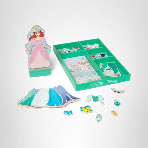 Melissa & Doug Disney Princess Ariel Magnetic Dress-Up Wooden Doll Pretend Play Set (30+ Pieces) thumbnail 10