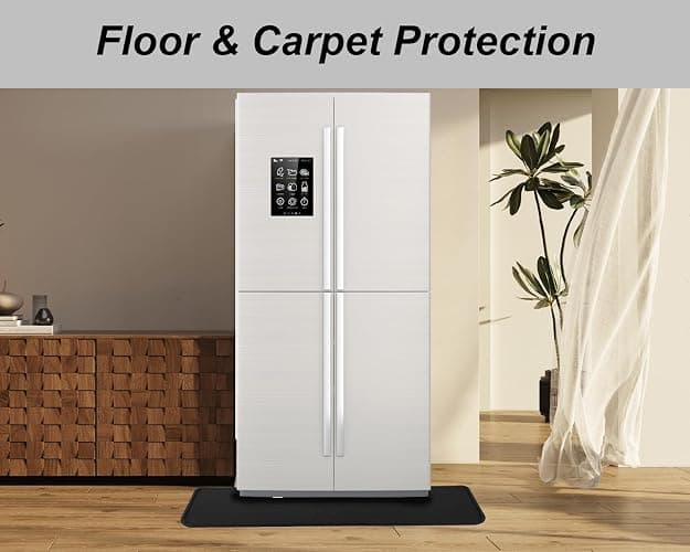 GMATCHUP Refrigerator Mat, Washing Machine Spill Liner, Drip Tray and Leak Catcher Mat, Fridge Mat Prevent Water Leakage and Floor Damage from Elecrical Equipment Heavy Duty 37.5'' x 8.5'' Black thumbnail 7