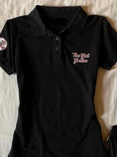 Y2k Grunge Polo Collared Shirts Women Button Down Crop Top 2000s Emo Vintage Streetwear Summer thumbnail 2