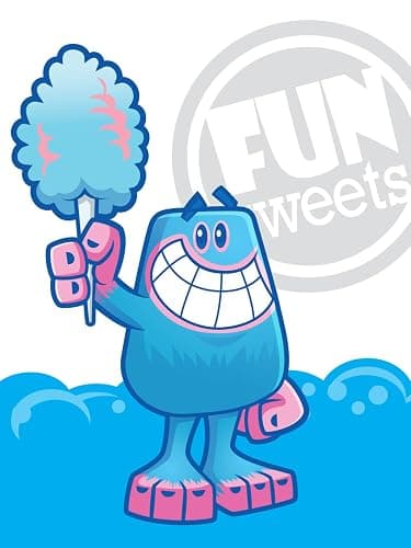 Fun Sweets Cotton Candy 4-Pack - Blue Raspberry and Cherry Swirl Flavor CottonCandy in 1.5 oz Tubs - Individual Carnival Cotton Candy Tubs thumbnail 9