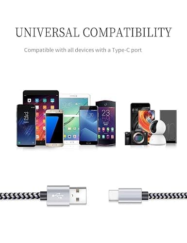 Teeind USB Type C Cable Fast Charging, Tpc001 5 Pack(6Ft 3A) Braided C Charger Cables Compatible with Samsung S10e/note 9/s10/s9/s8 Plus/A80/A50/A20 thumbnail 7