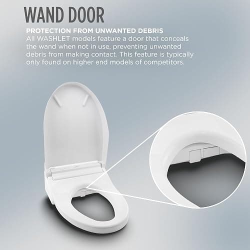 TOTO® WASHLET®+ S7A Electronic Bidet Toilet Seat with EWATER+® Bowl and Wand Cleaning, Auto Open and Close Contemporary Lid, Elongated, Cotton White - SW4736AT40#01 thumbnail 12