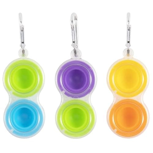 Fat Brain Toys Simpl Dimpl Clear 3 Pack - Popping Fidget Keychains, Kids & Adults thumbnail 6