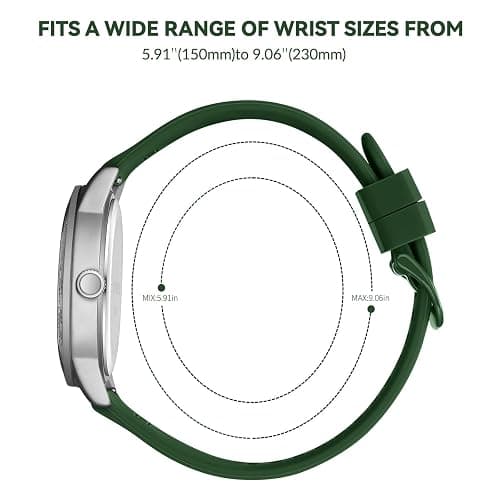 OXFANITE Men’s Watch Military Style Sporty Easy to Read Waterproof with Silicone Band Full Numerals Dial Analog Quartz Watches for Men thumbnail 2