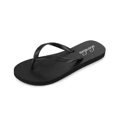 shevalues Slim Flip Flops for Women Beach Rubber Shower Shoes Basic Thong Sandals - Image 1