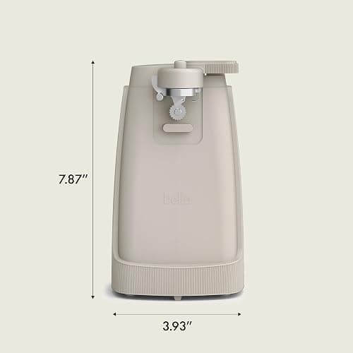 bella Electric Can Opener and Knife Sharpener, Removable Cutting Lever, Cord Storage, Stainless Steel Blade, Oatmilk thumbnail 2