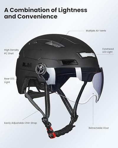 ILM Adult Bike Helmet with LED Front Back Light Bicycle Helmets E3-10L thumbnail 6