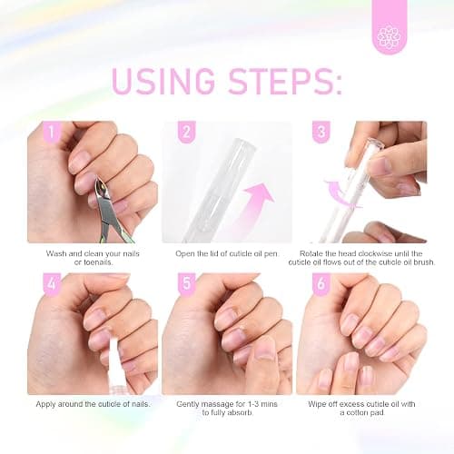 SAVILAND Natural Cuticle Oil Pen: 6PCS Revitalizing Cuticle Oil for Nails with Vitamin E Repaired Cuticles Overnight Cuticle Softener Nail Strengthener Protector for Damaged Skin Thin Nail thumbnail 8