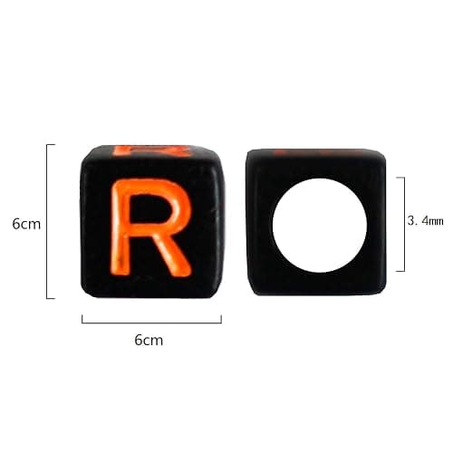 Amaney 800pcs 6×6mm Black Square Acrylic Alphabet Letter Beads A-Z Include 100pcs Heart and Number Beads for Jewelry Making Bracelets Necklaces Key Chains Each Letter Included thumbnail 3