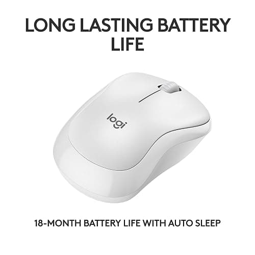 Logitech M240 Silent Bluetooth Mouse, Wireless, Compact, Portable, Smooth Tracking, 18-Month Battery, for Windows, macOS, ChromeOS, Compatible with PC, Mac, Laptop, Tablets - Off White thumbnail 5
