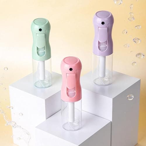 RMNJPW 3Pcs Continuous Spray Bottles For Hair,Ultra Fine Mister for Hair Styling, Plants, Cleaning, Salon, Misting & Skin Care (200ML Green+Pink+Purple) thumbnail 7