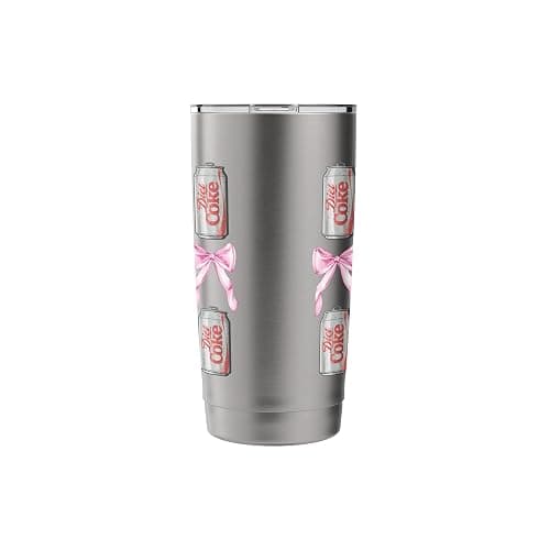 Coca-Cola Diet Coke & Pink Bows Collage Logo Vintage Stainless Steel Insulated Tumbler thumbnail 5