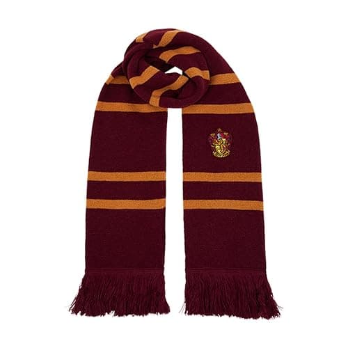 Harry Potter Knitted Crest Scarf - Embroidered House Badge - 66” x 7" - Soft Winter Knit Scarf - Wizarding World Accessory - Image 1