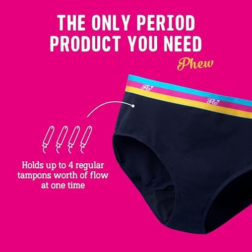 Flo - Period-Proof Undies - Black Hipster Brief - Period Underwear for Women - Cotton - Holds 4 Tampons of Flow thumbnail 2
