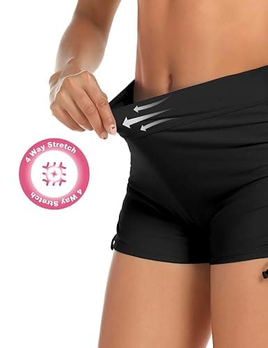 Lecieldusoir Women's Swim Shorts High Waisted Bathing Suit Bottoms Swimsuit Boy Shorts Swimwear Bikini Board Shorts thumbnail 5