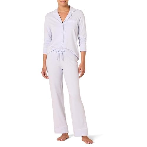 Amazon Essentials womens Cotton Modal Long-Sleeve Shirt and Full-Length Bottom Pajama Set - Image 1