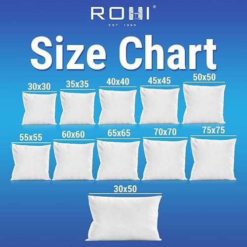 Rohi Set of 4 Hypoallergic Cushion pads - White polyster square Cushions - Standard stuffer pack of Cushion inserts (45x45 CM.) thumbnail 2