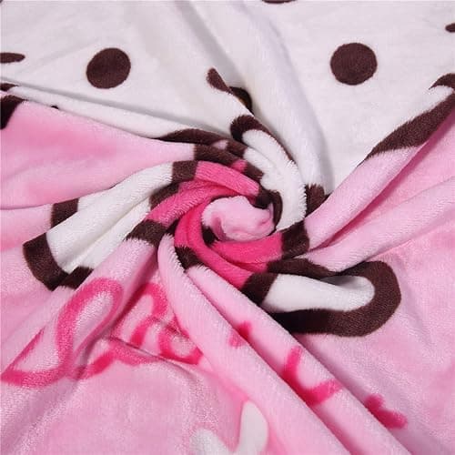 Cartoon Printing Throw Blanket for Girls Kids Adults, 40"x55", All Seasons Flannel Fleece Blanket, Soft & Warm Plush Blankets for Couch Sofa Bed Camping Travel (Pink 002) thumbnail 3