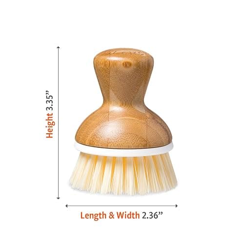 Full Circle Bubble Up Bamboo Dish Brush–Family Safe, Formaldehyde-Free– Ergonomic Palm Scrubber with Handle for Kitchen Cleaning, Dish Scrub Brush for Nonstick, Cast Iron & Sink,White thumbnail 3