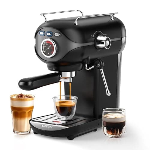 XIXUBX Espresso Machine, 20 BAR Pump Temperature Control, Compact Espresso Maker with Steam Milk Frother, Professional Coffee Makers for Home, Cappuccino, Latte, Gifts for Coffee Lover, Black - Image 1