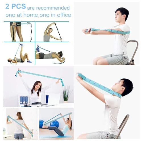 Meishen Nitpicker Stretching Straps Hamstring Stretcher Device Elastic Exercise Band Yoga mat Carrying Straps Leg Exercise Equipment Stretching Strap with Loops for Flexibility Stretch Strap 11 Loops thumbnail 2