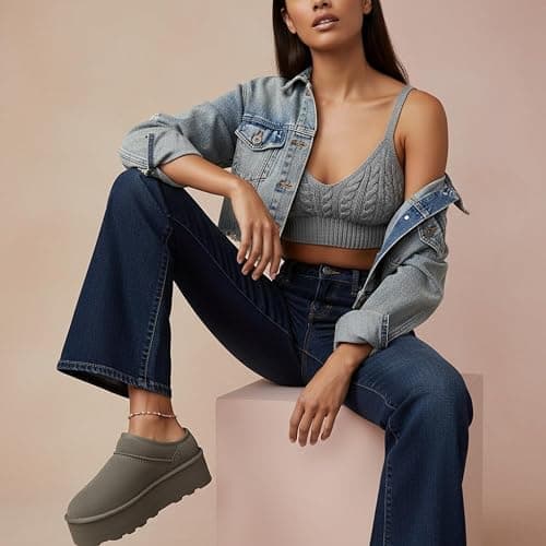 CUSHIONAIRE Huggy-2 Platform Slippers for Women, Cozy Genuine Suede Slip-On Ankle Boots for Indoor Outdoor Wear, Womens Slippers thumbnail 5