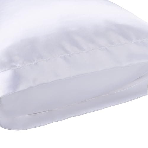 Hugs Living Silky Satin Pillowcase, Cooling and Gentle on Hair and Skin, 2 Pack (White, Queen: 20" x 30") thumbnail 4