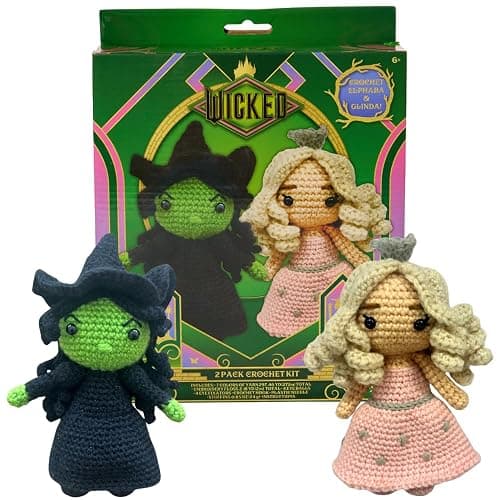 Innovative Designs Wicked Crochet Kit for Beginners, DIY Crochet Kits for Adults, Teens, Kids, Instruction Manual – Elphaba and Glinda - Image 1
