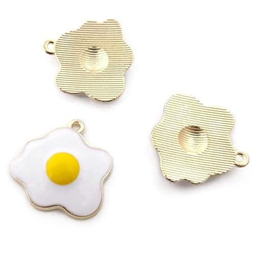 Honbay 20PCS Enamel Alloy Fried Eggs Pendant DIY Craft Jewelry Making Accessory thumbnail 3