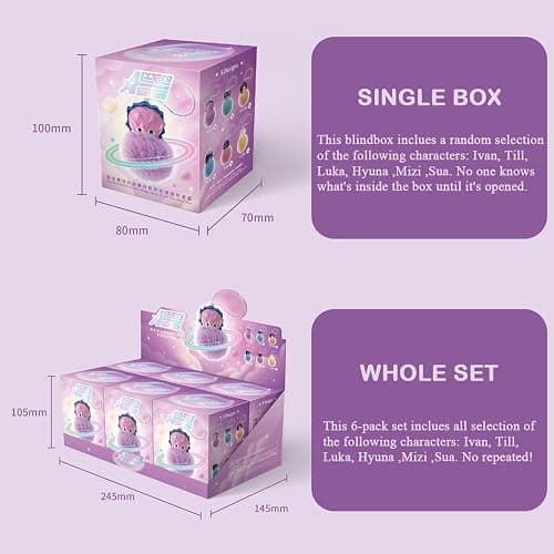 YJacuing Alien Stage Free Stage Series Blind Box Pom Pom Keychain, Anime ALNST Mystery Plush Fluffy Bag Charm thumbnail 3