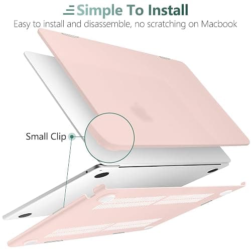 DONGKE Compatible with M4 MacBook Air 15 Inch Case 2025 2024 2023 A3241 A3114 A2941 M3 M2 with Liquid Retina Display & Touch ID, Protective Plastic Hard Shell Cover 15" - Matte Chalk Pink thumbnail 4