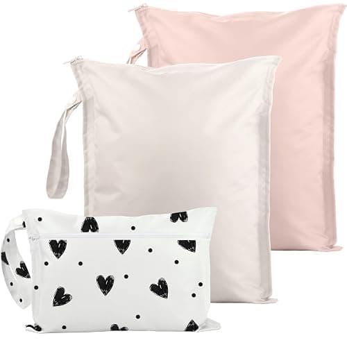 RelaxScene Wet Bag for Swimsuit - 2 Pack Waterproof Wet Dry Bag for Clothes - Baby Diaper Bag - Travel Laundry Daycare Bags - Baby Beach Essentials - Bogg Bag Accessories - Image 1