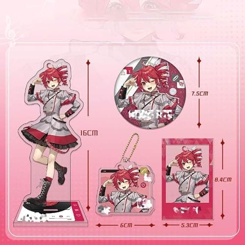 JUSONGKWCP KasaneTetos Cosplay Deko 8 Stück | Anime Figur Stand, Karte, Abzeichen, Anhänger| KasaneTetos Cosplay Zubehör Set thumbnail 3