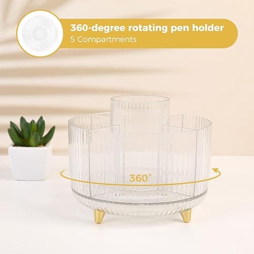 SKYDUE Gold Office Supplies Set, Pencil Holder for Desk,Gel Pen, Stapler, Tape Dispenser, Scissors,Clips and 1000pcs Staples, Office Decor for Women, Gold Desk Accessories thumbnail 4