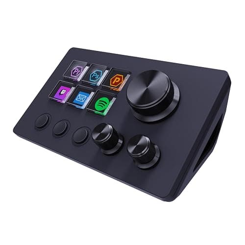 ActionRing Streaming Macro Keypad, Stream Controller Deck, Gaming Shortcut Keyboard, with Customizable 6 LCD Shortcut Keys, 3 Buttons and 3 Knobs, Trigger Actions in OBS/Twitch/YouTube, Windows 10/Mac14.0 (N3 Black) - Image 1