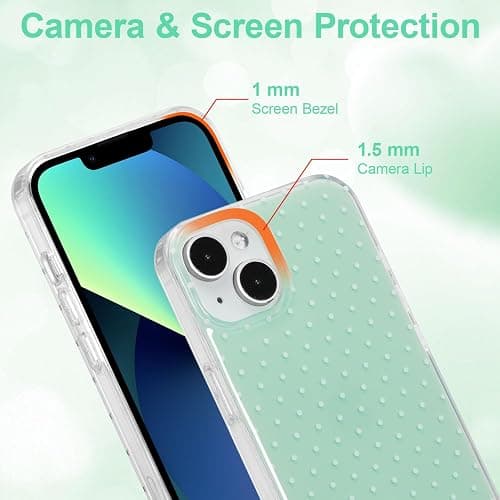 QLTYPRI Polka Dot Hülle für iPhone 15, Ästhetische Elegante Weiche TPU Handyhülle Stoßfeste Schutzhülle für Frauen Mädchen - Mintgrün thumbnail 2