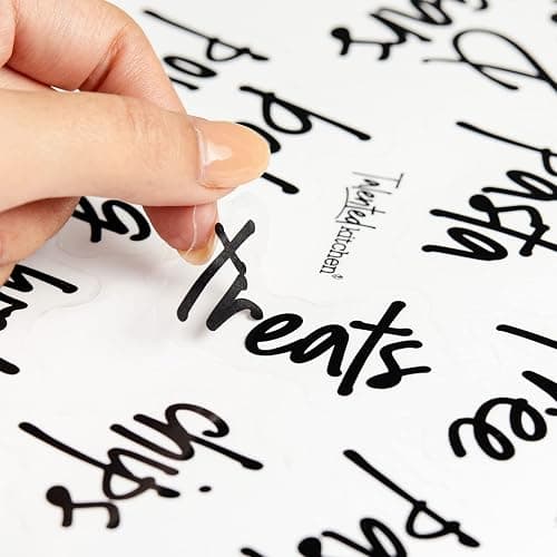 Talented Kitchen Pantry Labels for Food Containers - 157-Piece, Black Script Vinyl - Jar & Bin Labels & Food Storage Organization Stickers thumbnail 7