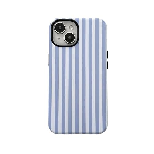 YOYORI for iPhone 13/14 Case, Cute Striped Shockproof Slim TPU PC Cover | Blue | Comfortable Grip | Lightweight | Designed for Women & Girls - Image 1