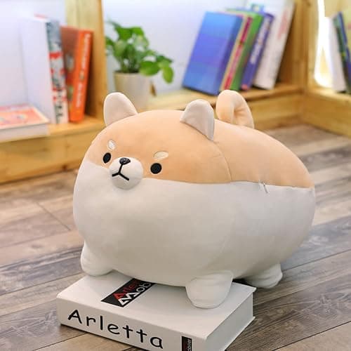 FLORVIV 19.6" Fat Dog Plush Pillow Shiba Inu, Cute Corgi Stuffed Animals Plushies Toy Doll Festival thumbnail 5