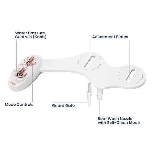 LUXE Bidet NEO 120 - Single Nozzle, Self-Cleaning, Non-Electric Bidet Attachment for Toilet Seat, Adjustable Water Pressure, Rear Wash (Rose Gold) thumbnail 9
