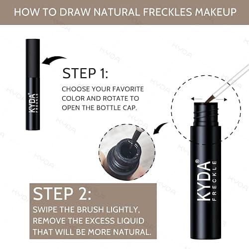 KYDA 2 Colors Liquid Freckle, Natural Freckle Makeup Pen, Longlasting Face Freckle Liquid Makeup, Soft Dot Sopt Pen Magic Freckle Color-Light Brown&Dark Brown thumbnail 2