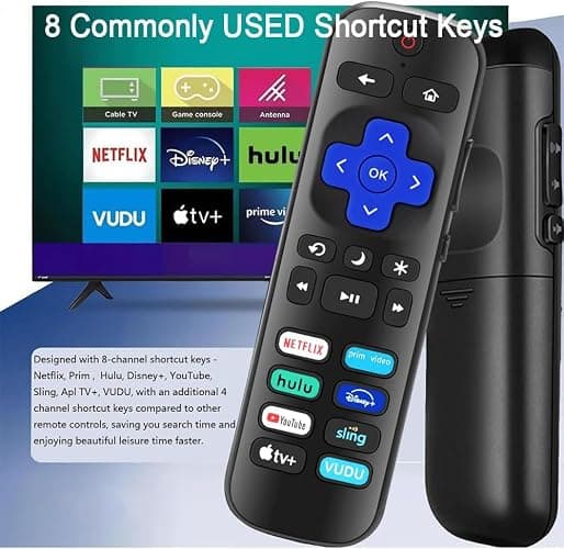 AZMKIMI Remote Replacement for Roku TV, Compatible with TCL/Hisense/Onn/Sharp/Element/Philips/Insignia/Jvc/RCA Smart Roku TVs(Not Roku Stick and Box) (1 PCS) thumbnail 4