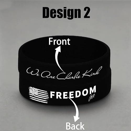 ColisPar 3 Pack Charlie Kirk Freedom Rubber Wristband Bracelet Band for Men Women, Charlie Kirk Merch Merchandise, Silicone Band I Am We Are All Charlie Kirk Now In Memory Of Charlie thumbnail 3