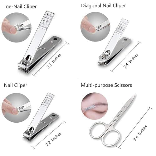 ZIZZON Professional Nail Care kit Manicure Grooming Set with Travel Case(Rose Gold) thumbnail 4