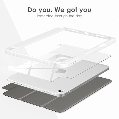 VIKESI Case for iPad (A16) 11-inch 2025 and iPad 10th Generation 10.9 Inch 2022, Clear Back and TPU Shockproof Frame Cover [Built-in Pencil Holder, Support Auto Sleep/Wake] - White thumbnail 4
