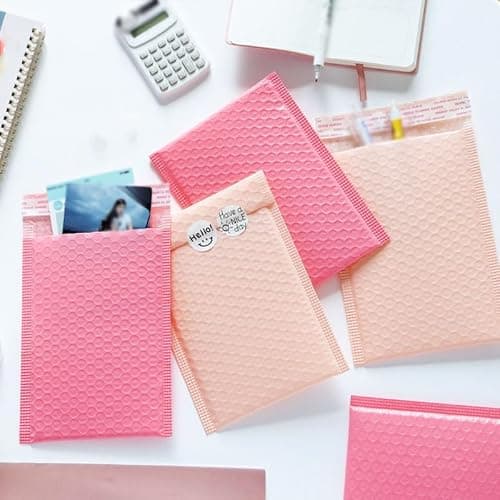 10 PCS Waterproof Self-Adhesive Bubble Bags - Foam Packaging Bags for Mailing, Compression Buffering & Safe Storage, Suitable for Home & Office Use (Pink-10pcs) thumbnail 4
