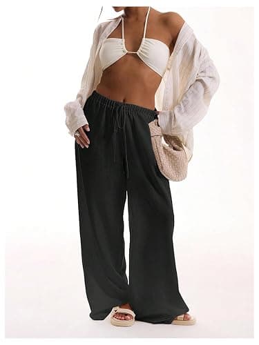 RoseSeek Linen Pants, Wide Leg, Loose thumbnail 5