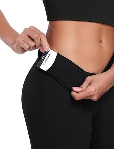 HeyNuts Harmony Flare Leggings 29"/30.5"/32.5"/34.5", High Waisted Tummy Control Wide Leg Bootcut Yoga Pants Lounge Soft thumbnail 3