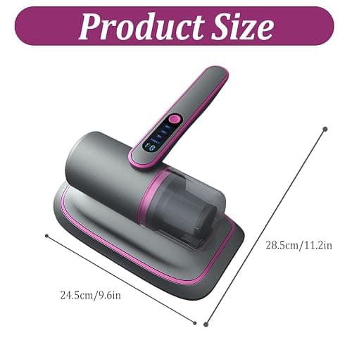 Aspirapolvere Portatile per Materassi Con Luce UV-C, Battimaterasso Antiacaro Senza Fili, Aspirabriciole per Acari (Viola) thumbnail 2